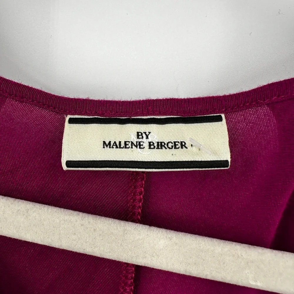 MALENE BIRGER Nahuda Dress Magenta Viscose Drape‎ Midi Long Sleeve Small